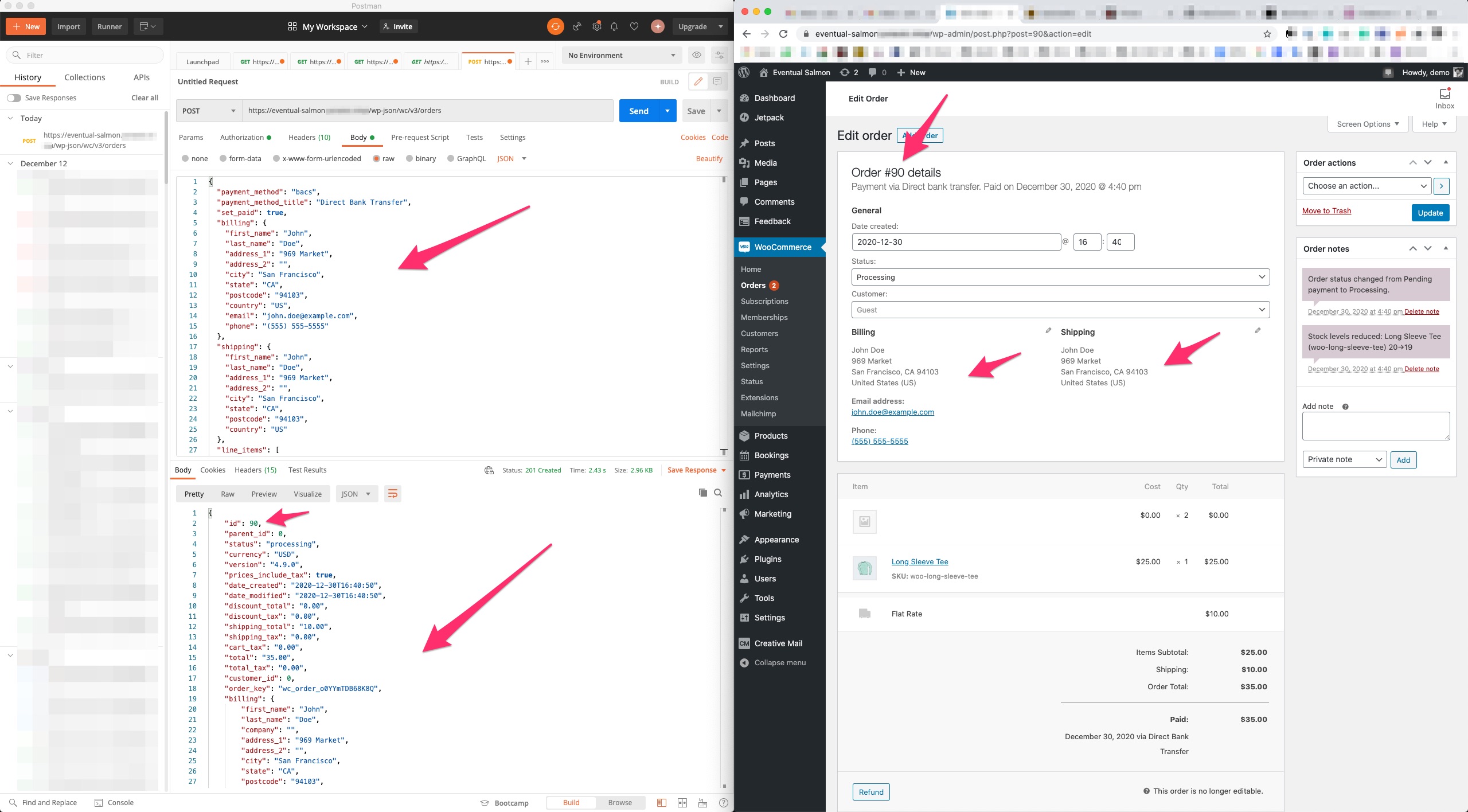 WooCommerce Order API always creates empty orders · Issue #28691 ·  woocommerce/woocommerce · GitHub