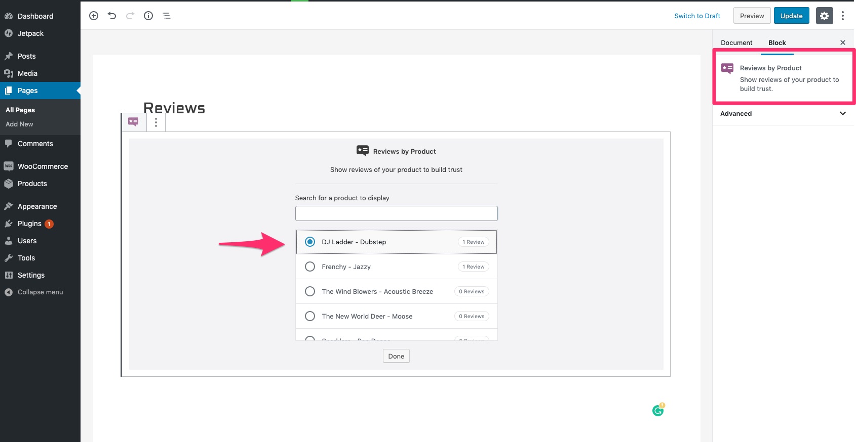 [3.8 rc2] Reviews by Product block: add title of the product · Issue ...