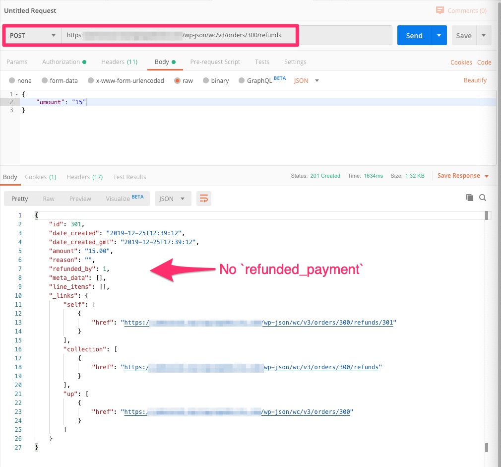 [API] refunded_payment in Refunds isn't showed in POST · Issue #27296 ...