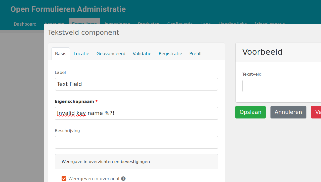 Warn form designer about invalid component keys · Issue #2066 · open ...
