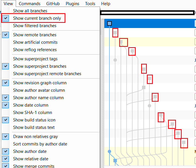 After update "View Show current branch only" no longer filter out branches and reset to "View