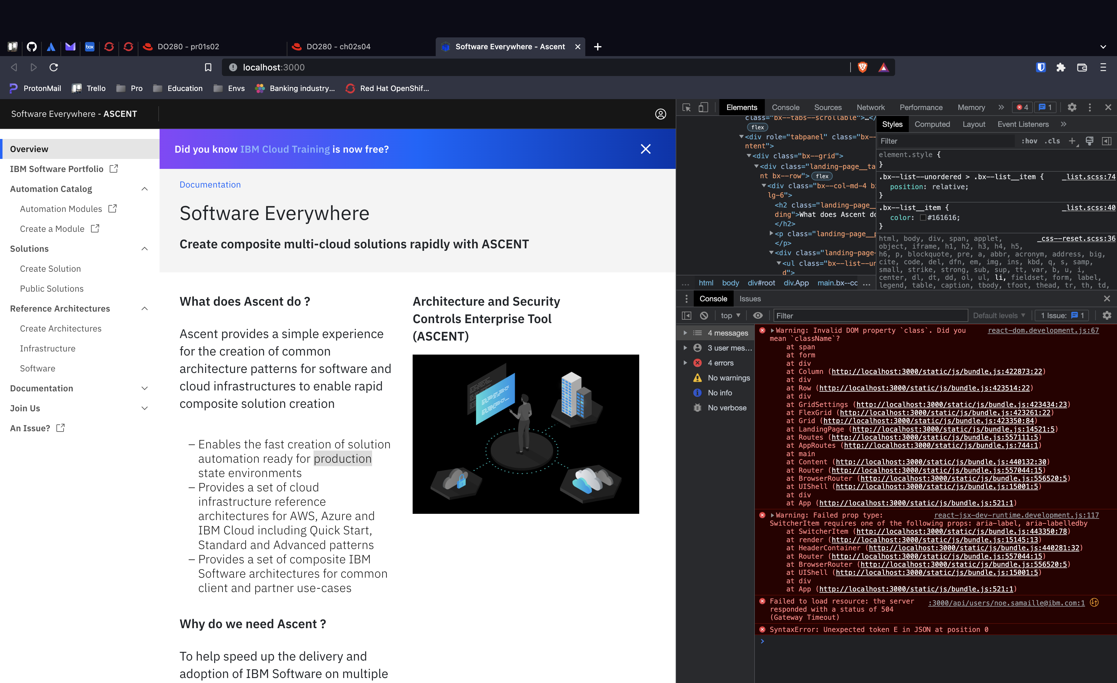 Fix DOM warnings · Issue #65 · cloud-native-toolkit/ascent-ui · GitHub