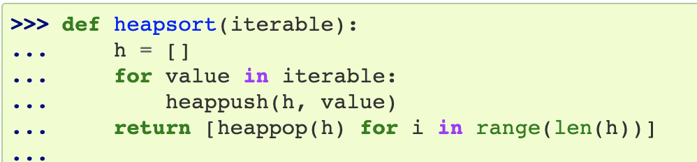 Replace unused iteration variable "i" with "_" in heapsort example ...