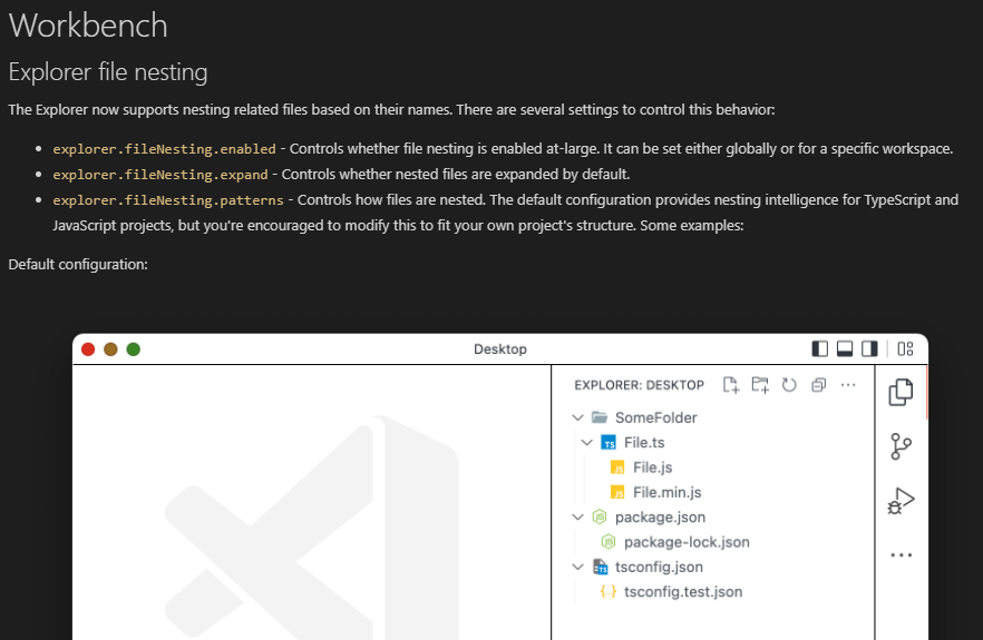 [TASK] use vscode 1.67.1's new Explorer file nesting featutre · Issue ...