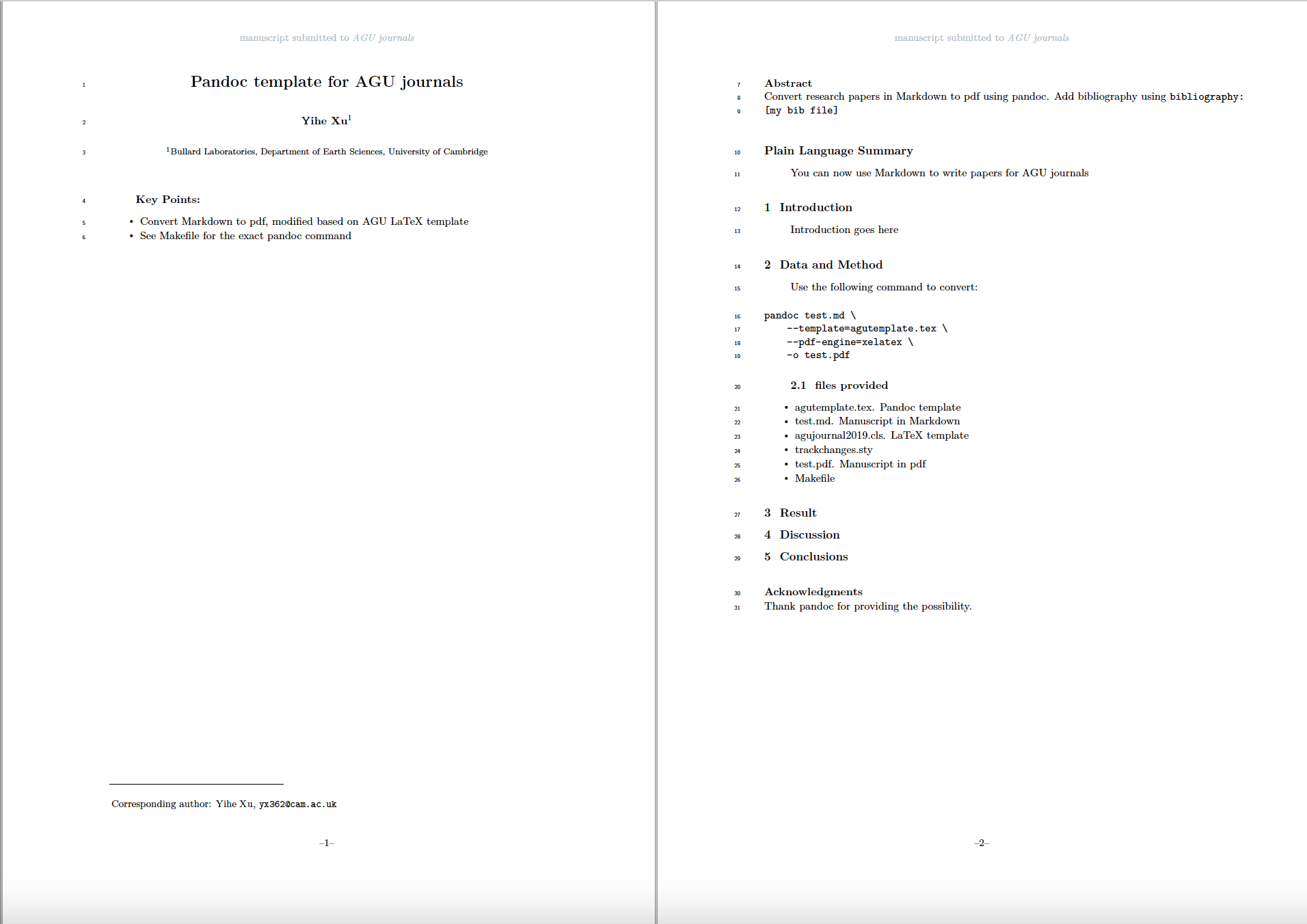 GitHub - blazing216/pandoc-agutemplate: Pandoc template for AGU ...