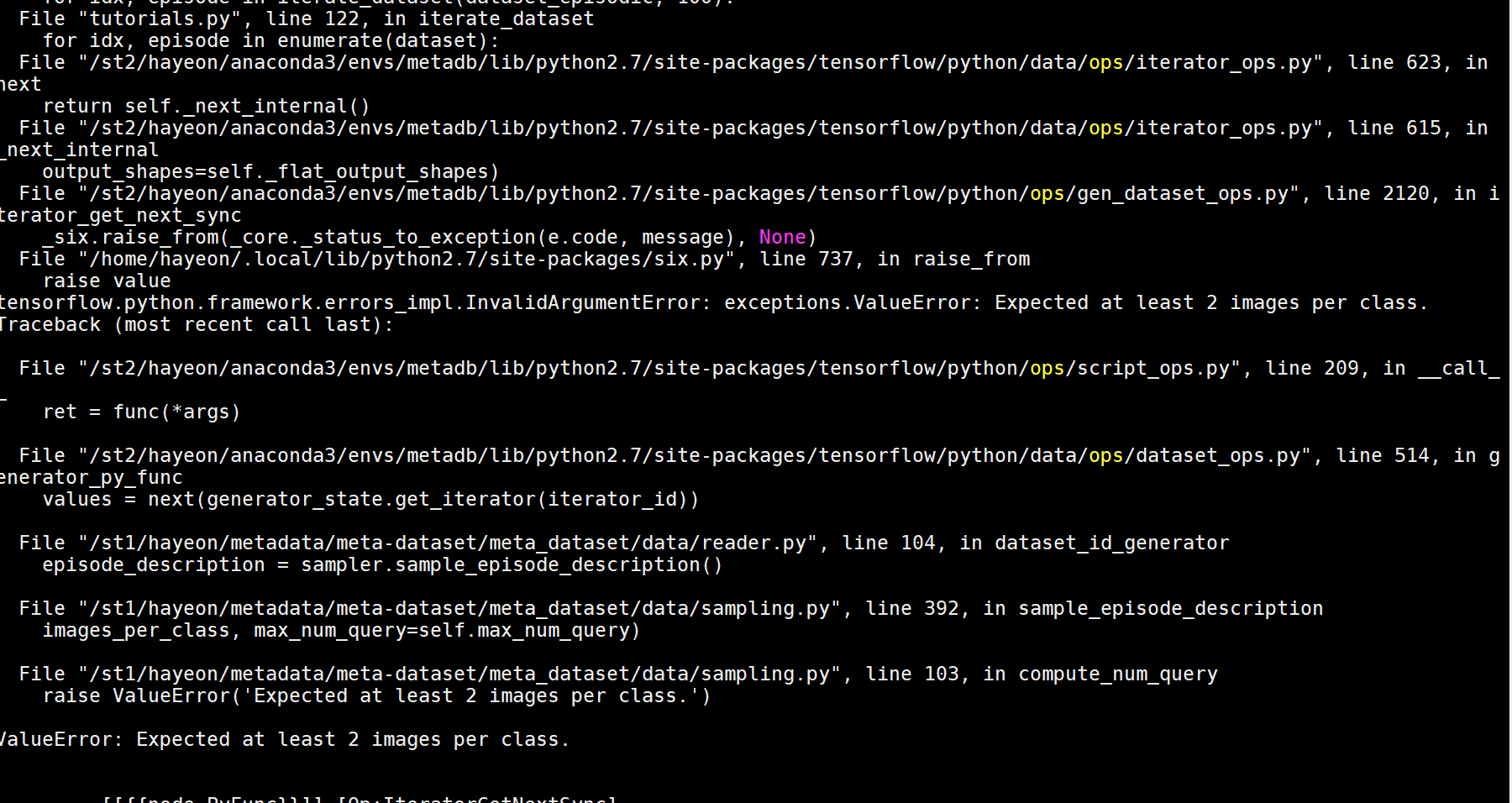 When I use fungi dataset for tutorials, I got 'ValueError: Expected at ...