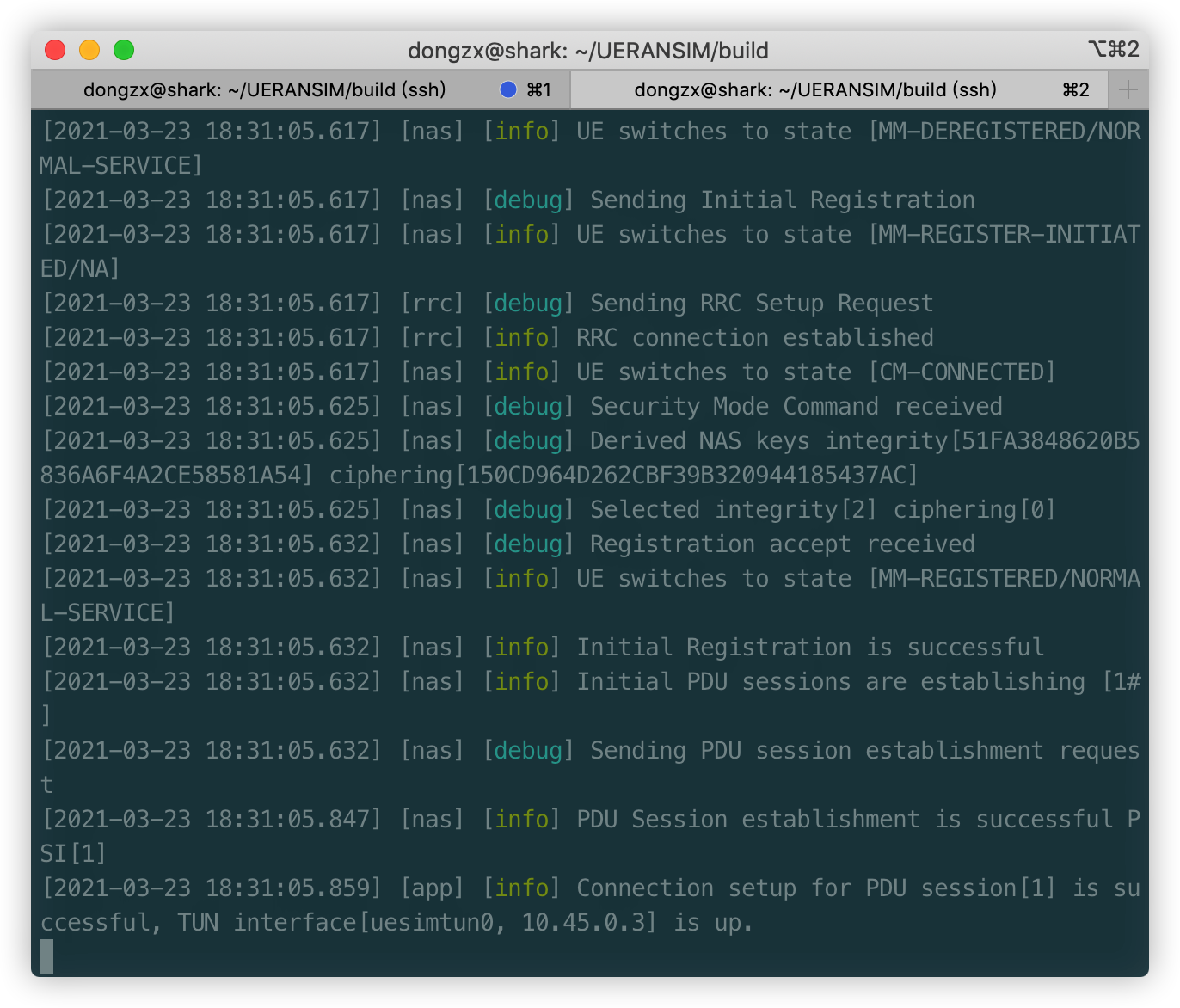 Not integrity protected NAS message received after security