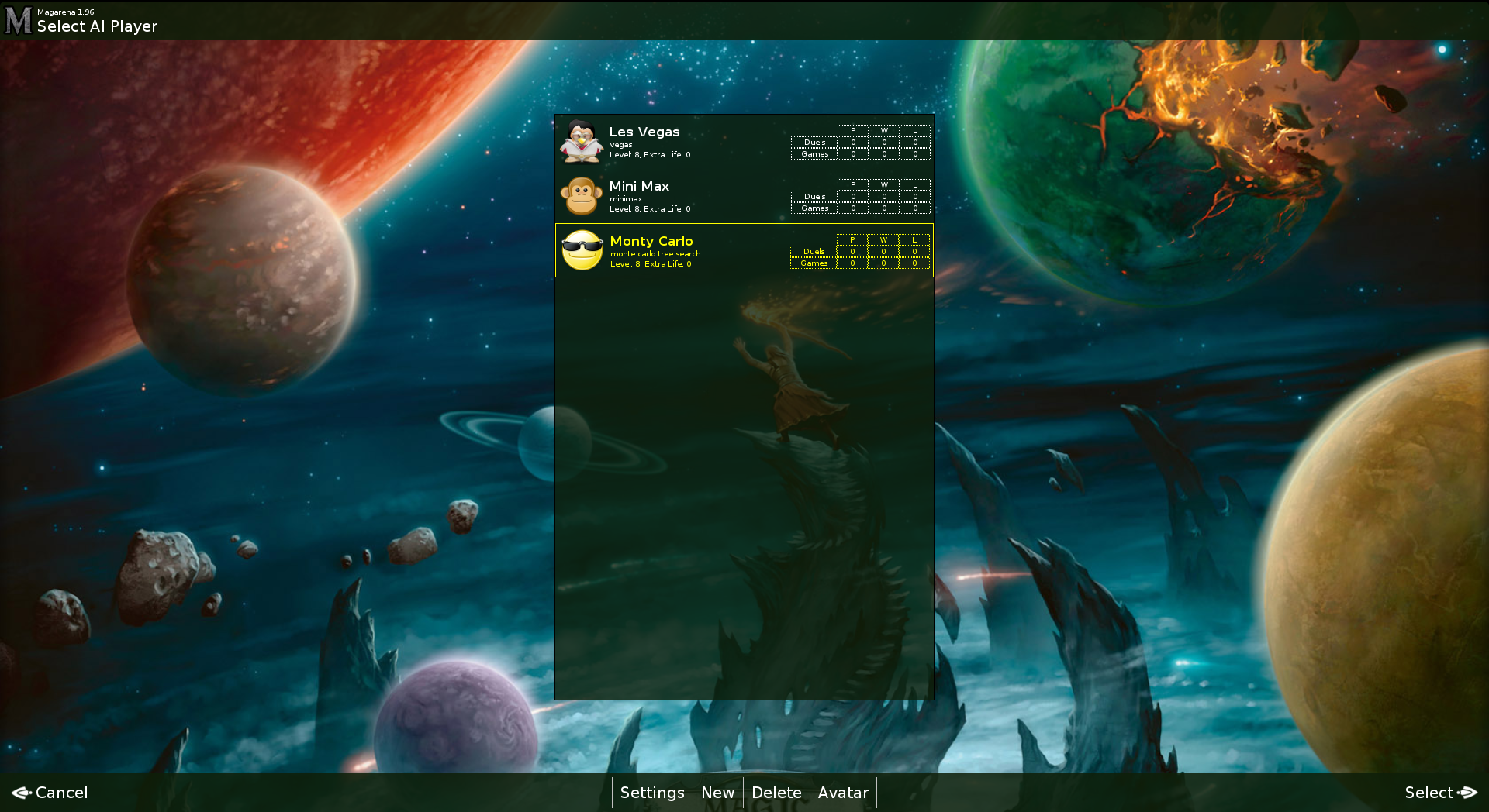 Magarena 1.96 -- Select AI