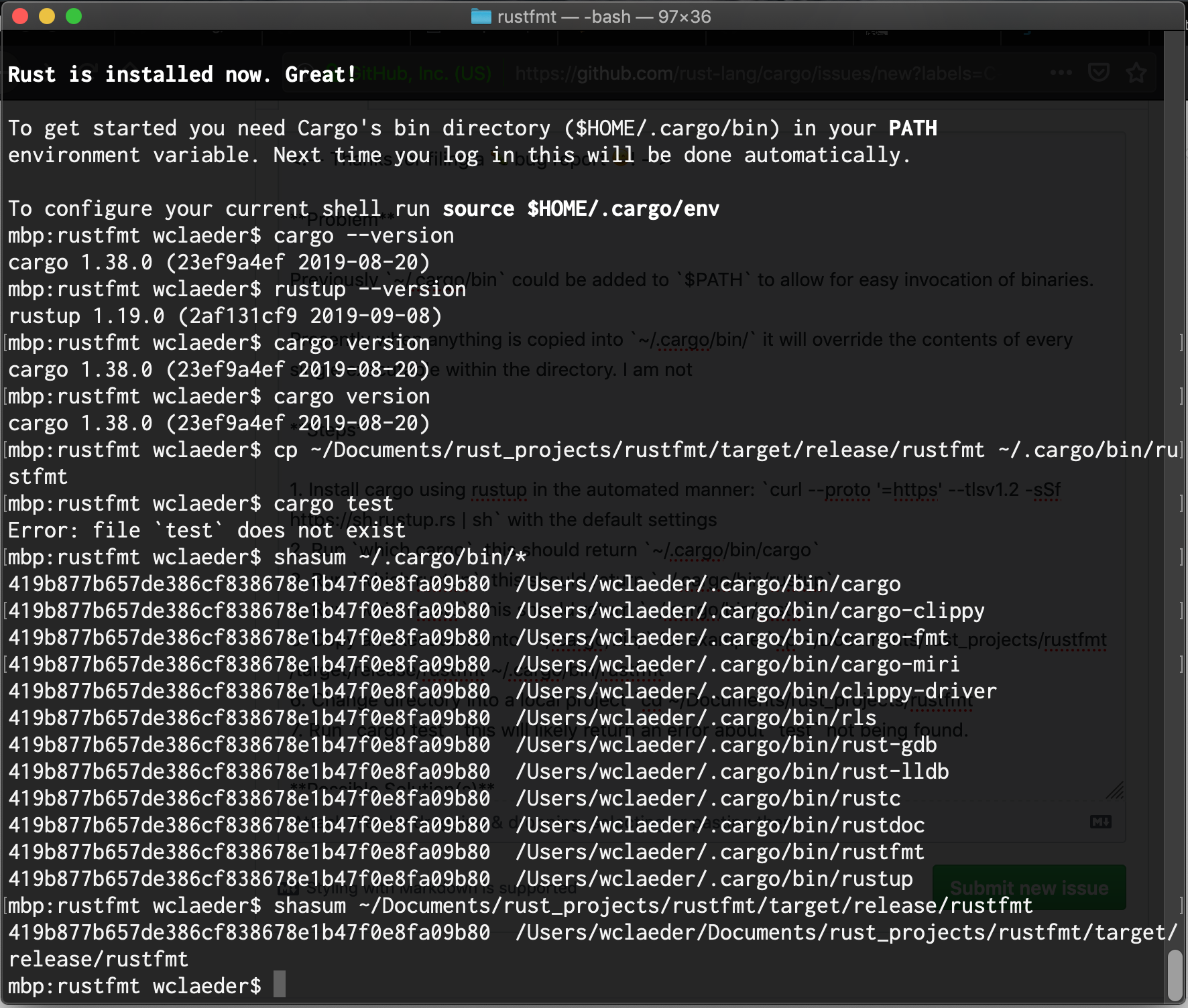 Rust Cargo Error Example Extremely strange behavior with ~/.cargo/bin · Issue #7494 · rust-lang ...