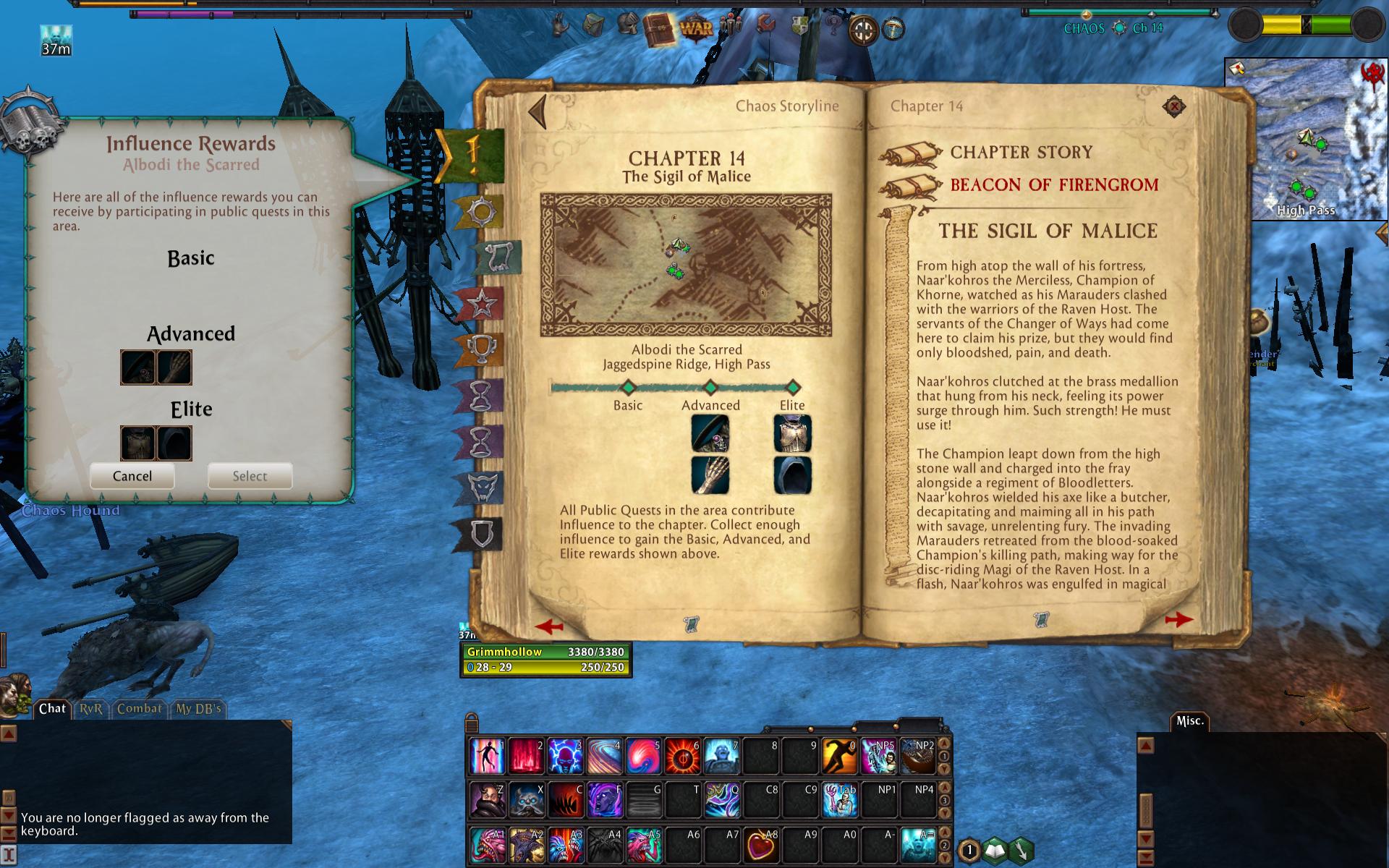 0010860 chaos chapter 14 missing basic influence reward return of