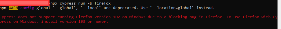 Cypress can not launch the firefox whose version is 102 · Issue #23388 ...