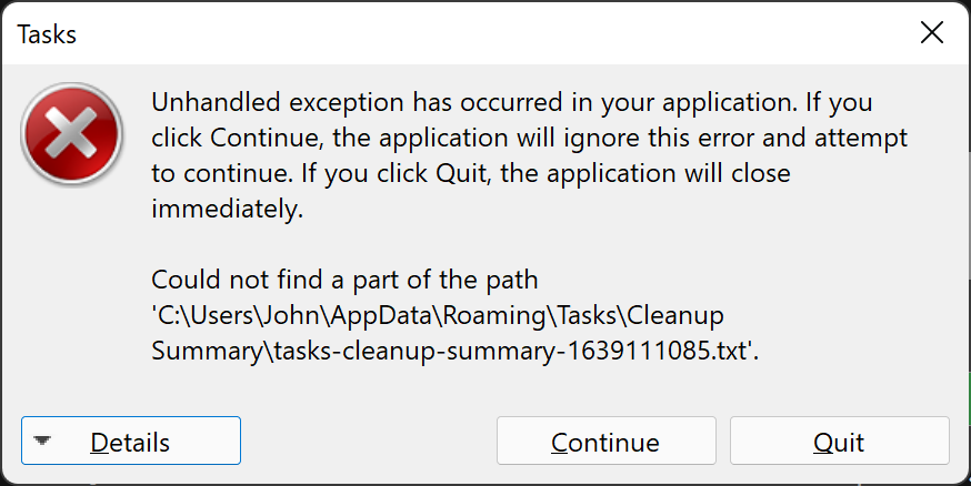 Bug: Unhandled exception · Issue #40 · byronbytes/Tasks · GitHub
