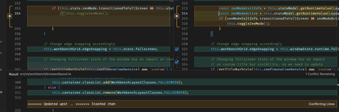 3 way merge editor yellow colour does not work in light theme · Issue ...