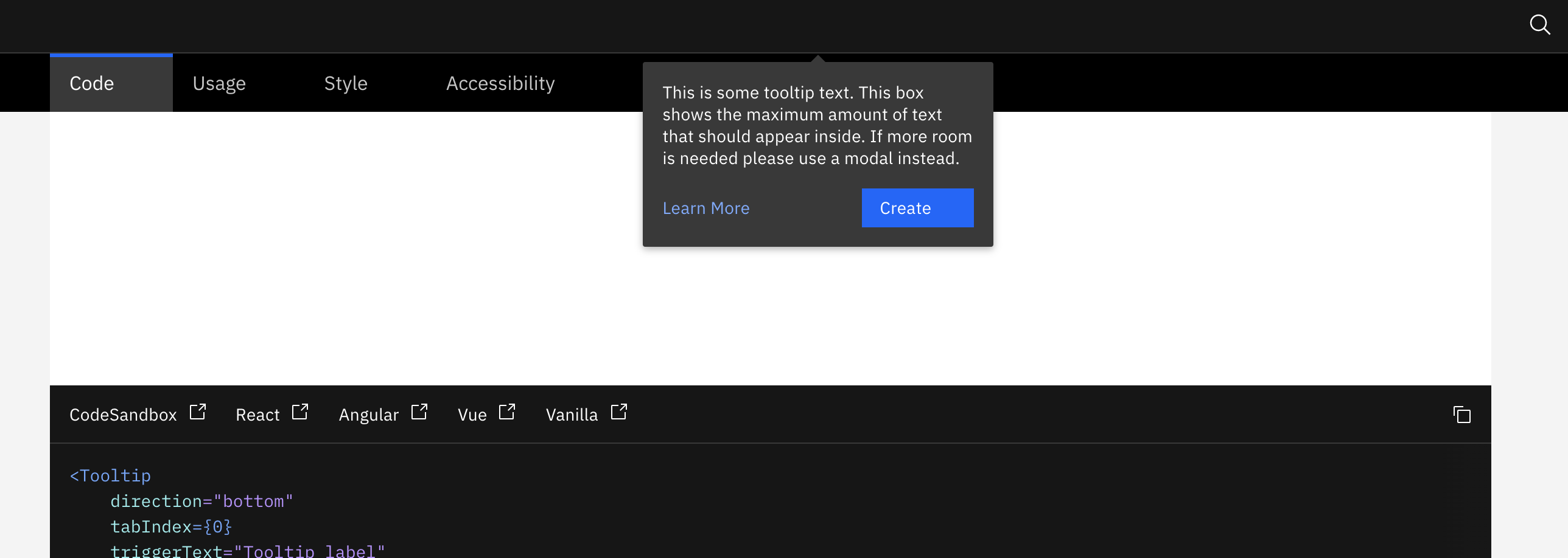 Tooltip in component demo lays on top of website shell · Issue #1100 ...