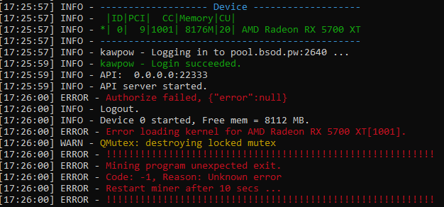 Code -1 Error with AMD Radeon RX5700XT updated Driver · Issue #429 ...