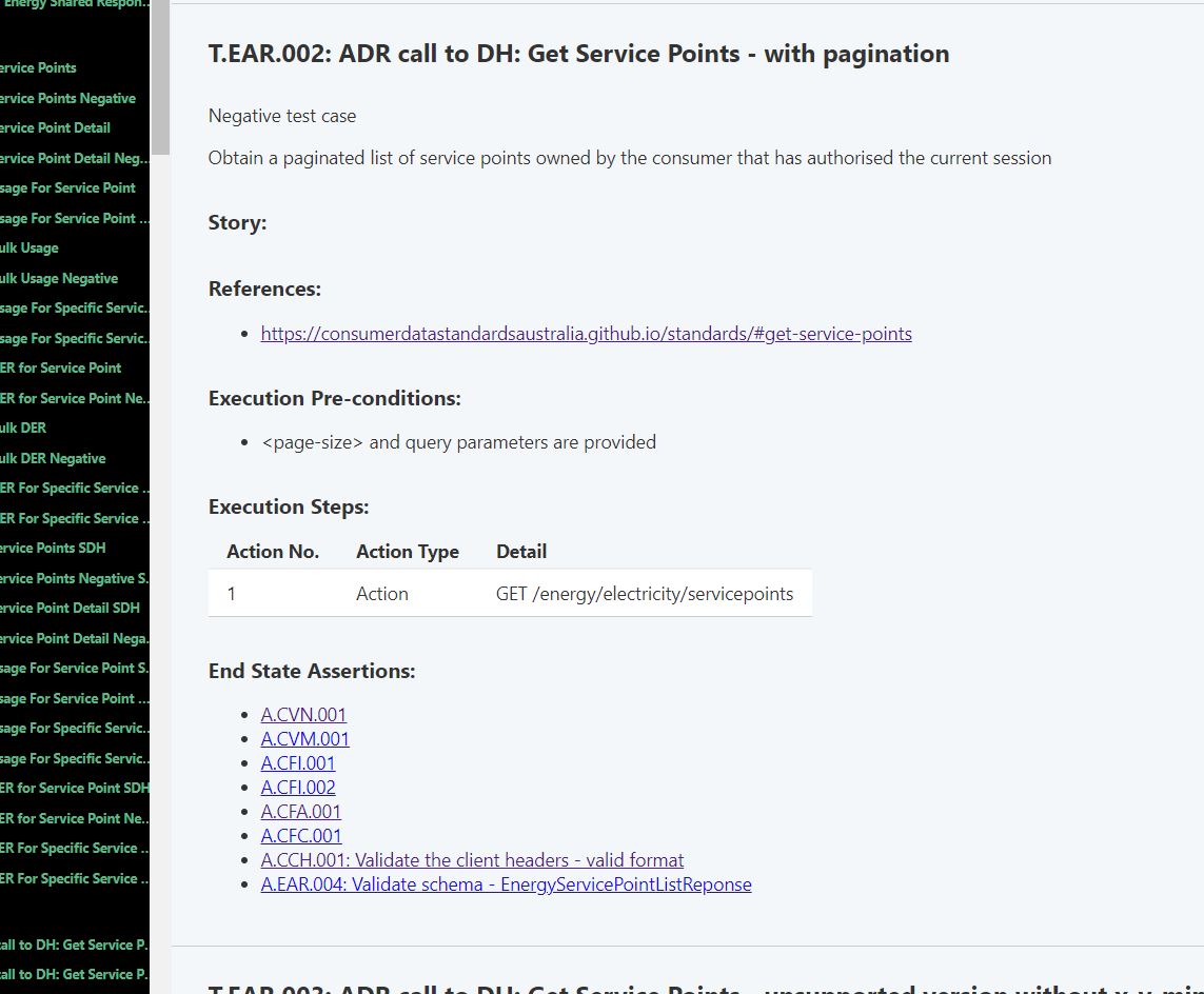 Inconsistent formatting of "End State Assertions" section for test ...