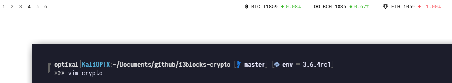 B&W Themed i3blocks-crypto