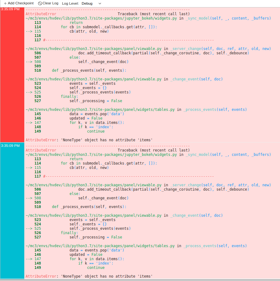 Edits to a dataframe via pn.ipywidget(pn.widgets.DataFrame(df)) are not