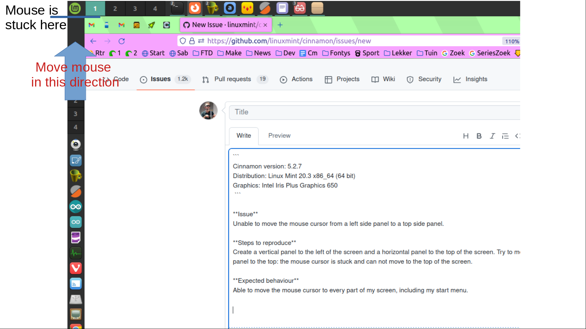 Unable to move mouse over start menu · Issue #10967 · linuxmint ...