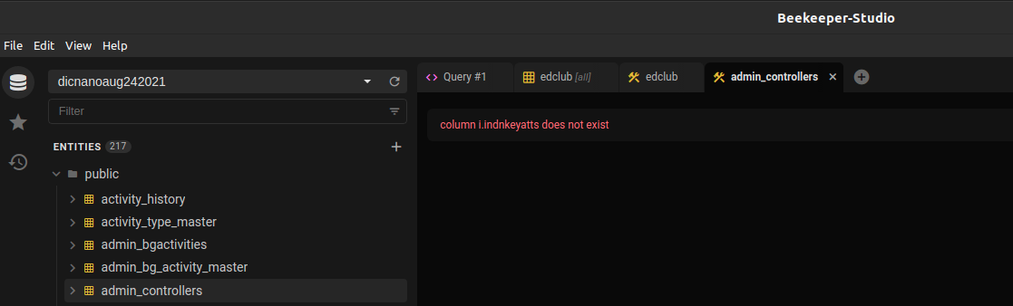 BUG: Not able to view table structure · Issue #793 · beekeeper-studio ...