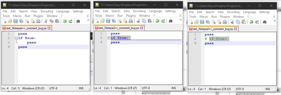 Block Commenting a Collapsed/Elided Chunk of Python Text Causes Line ...