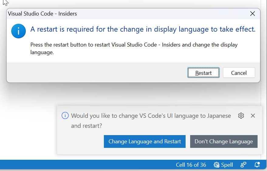 Double dialog when installing new language pack · Issue #150954 ...