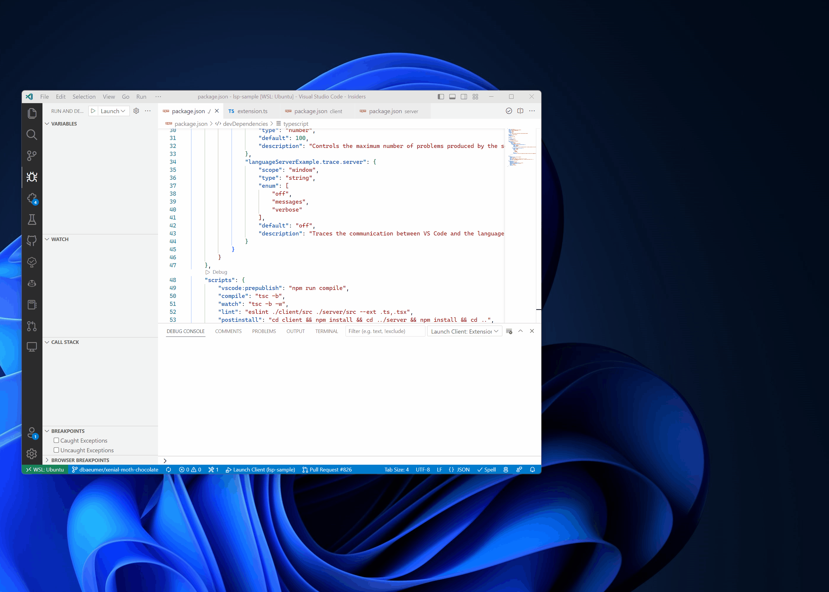 VS Code target closes under WSL when debugging extension · Issue ...