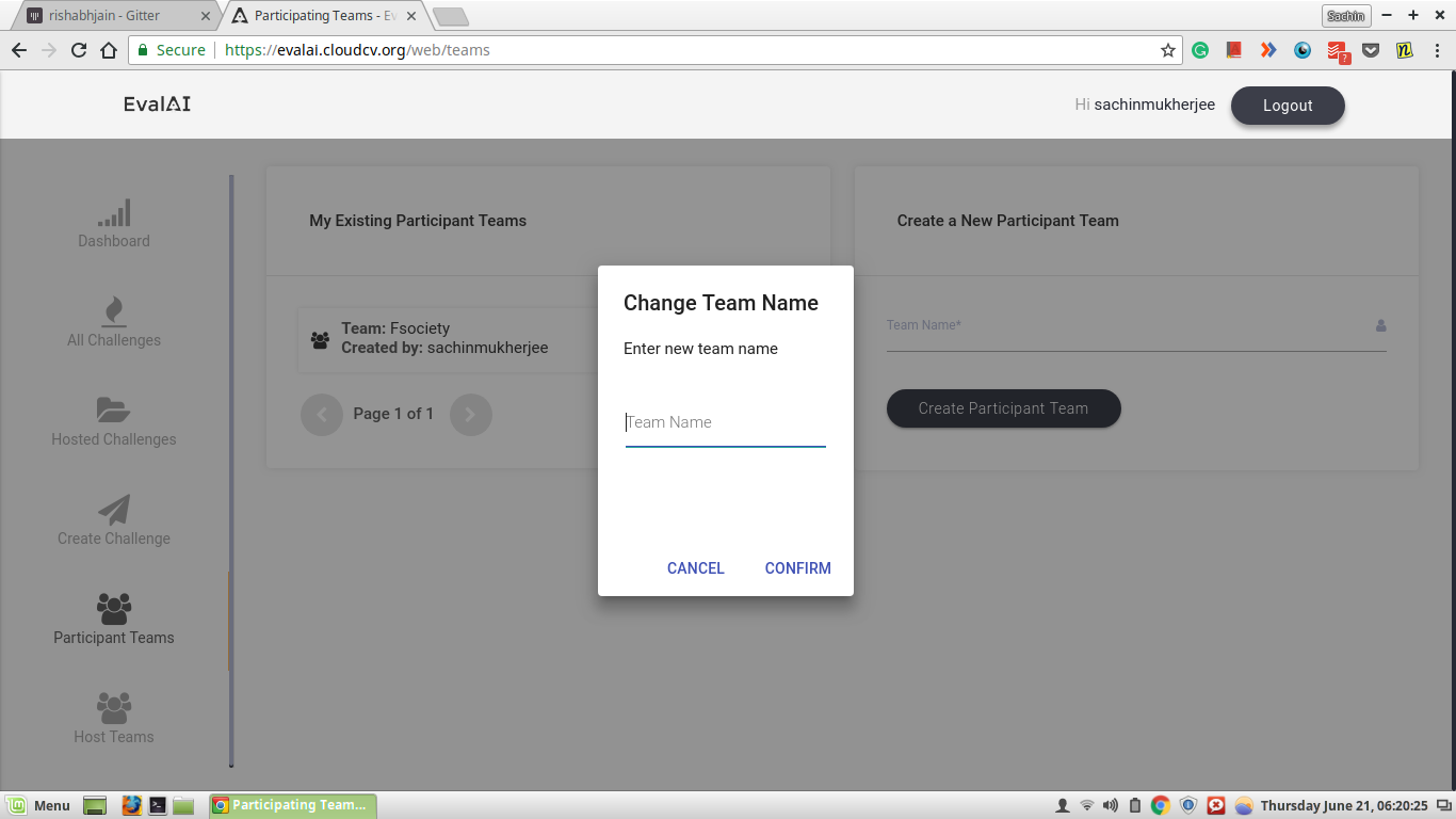 team name