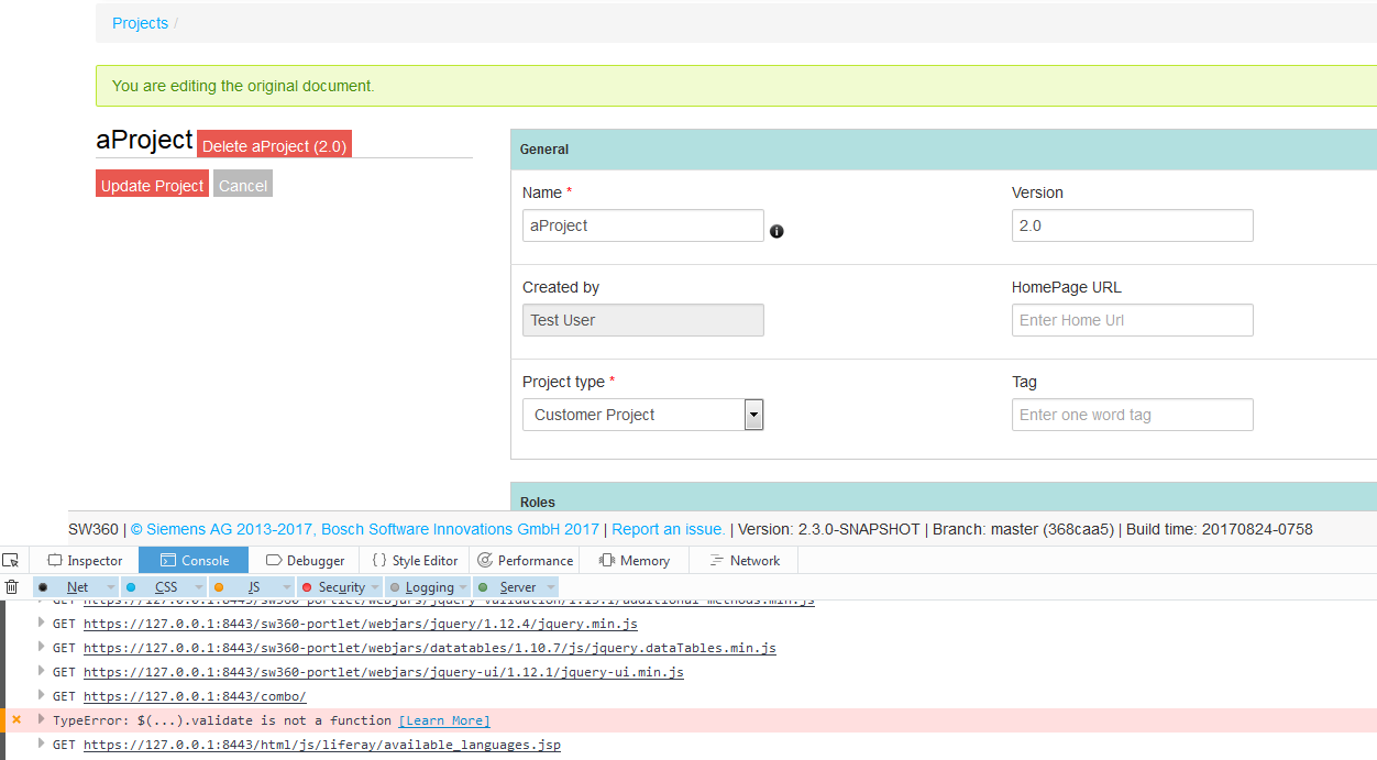 Cannot edit projects on Firefox · Issue #543 · sw360/sw360portal · GitHub