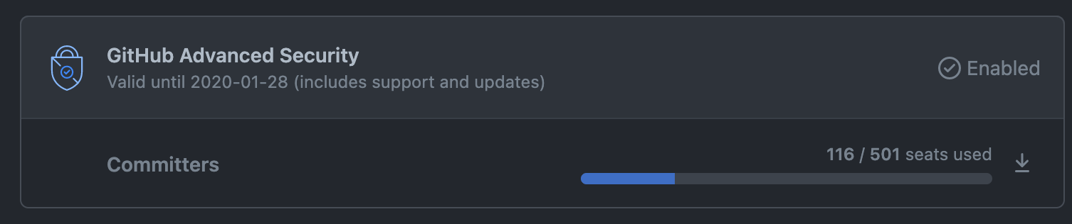 Enterprise Licensing settings page