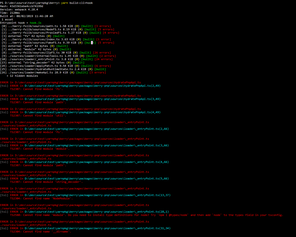 [Bug] Type errors when building forked project · Issue #330 · yarnpkg ...