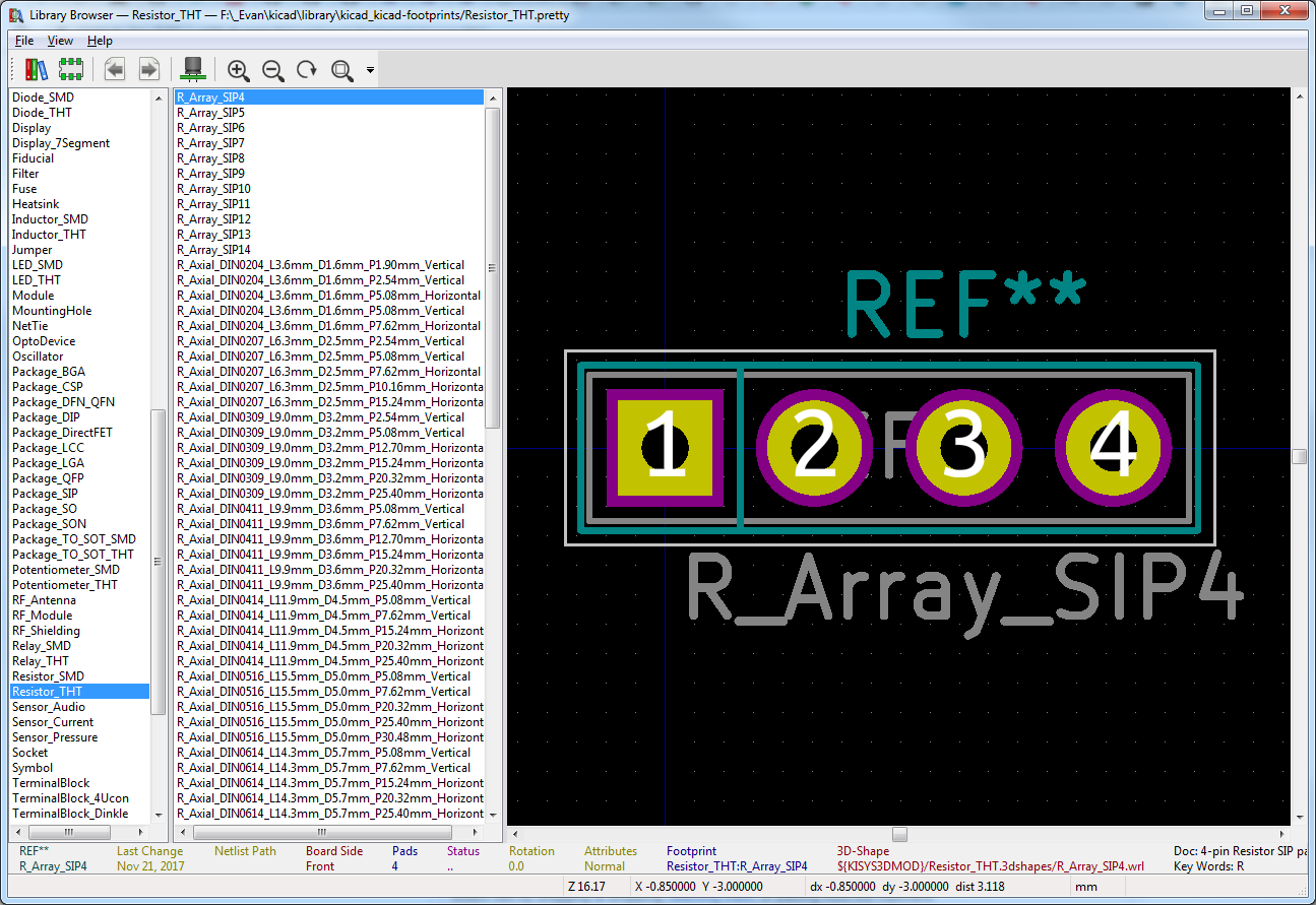 Resistor network footprint is missing · Issue 961 · KiCad/kicad