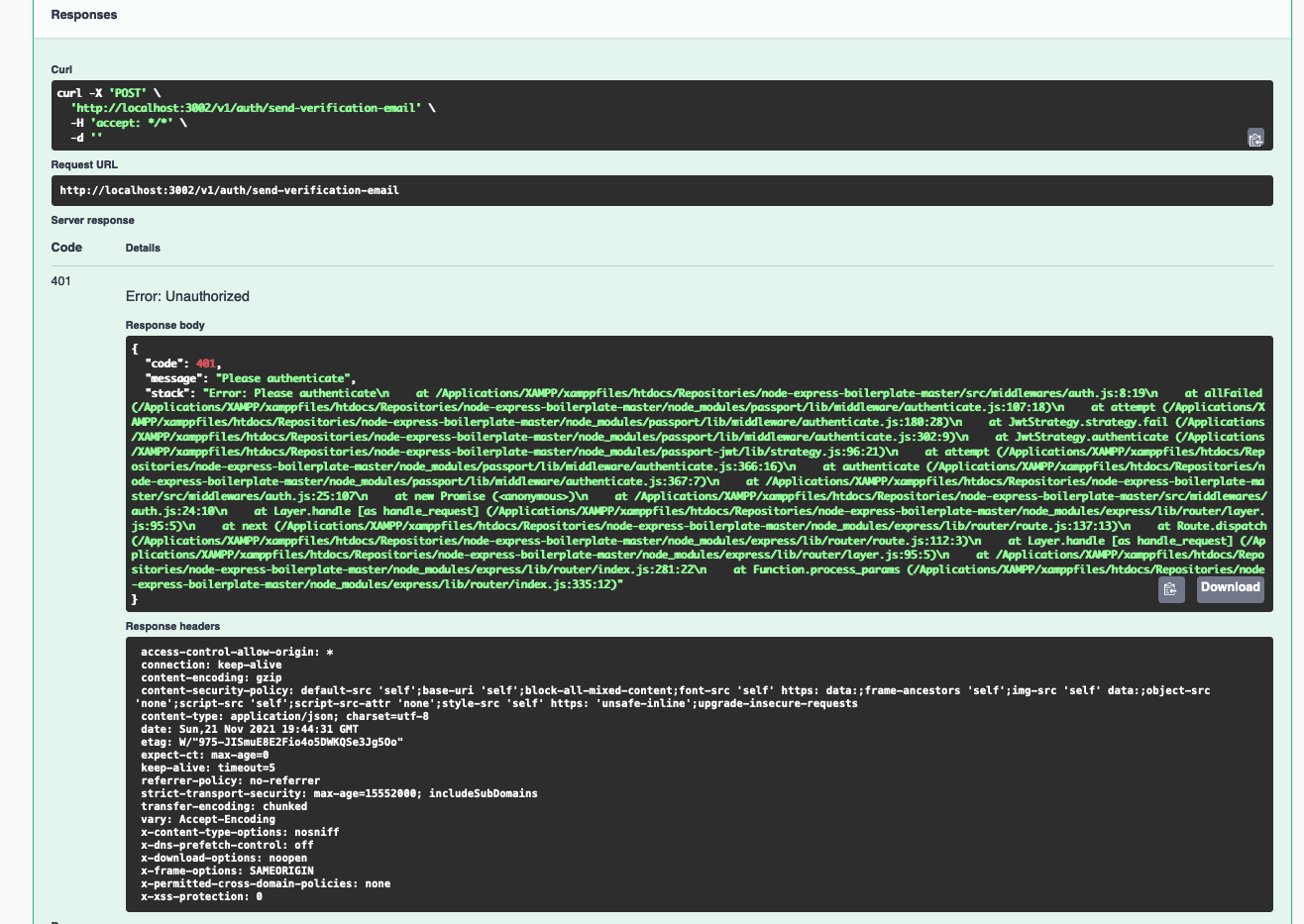 Error No auth token when trying to send a verification email · Issue 163 · hagopj13/node