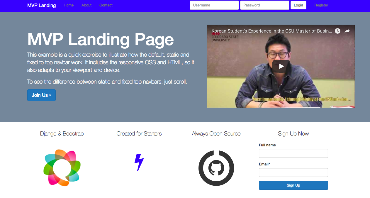 GitHub - joonillee/mymvpwebsite: MVP Website with python, django 1.8 ...