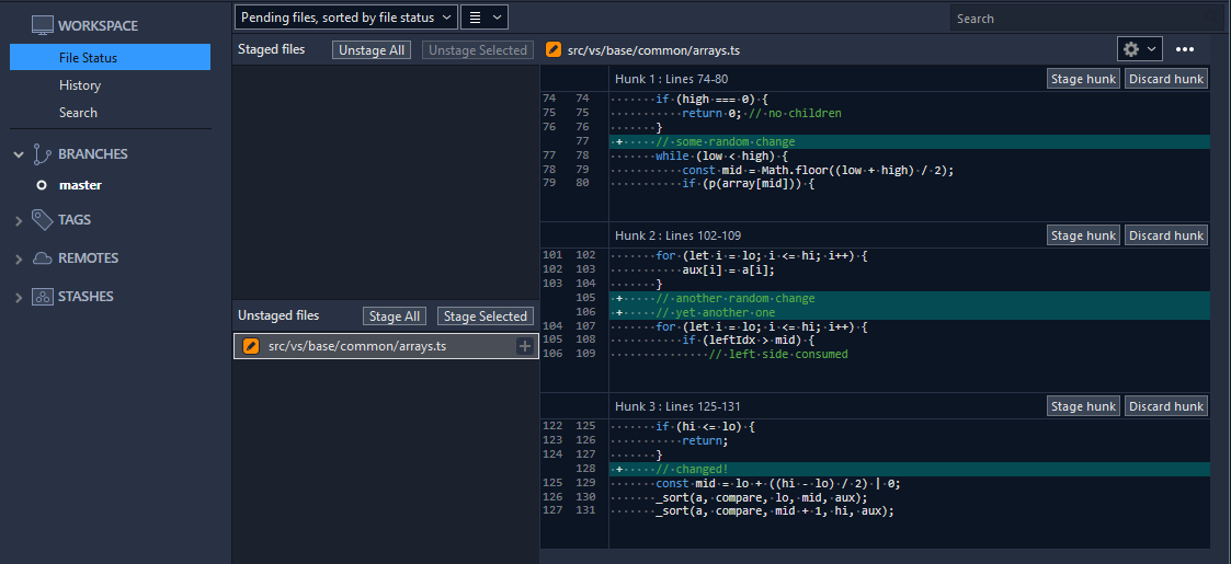 Display Hunks in Source Control Tree · Issue #97754 · microsoft/vscode ...