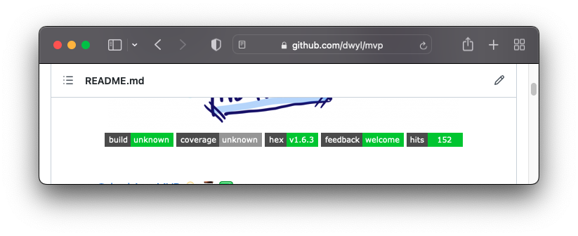 Chore: update badges 🙄 · Issue #142 · dwyl/mvp · GitHub