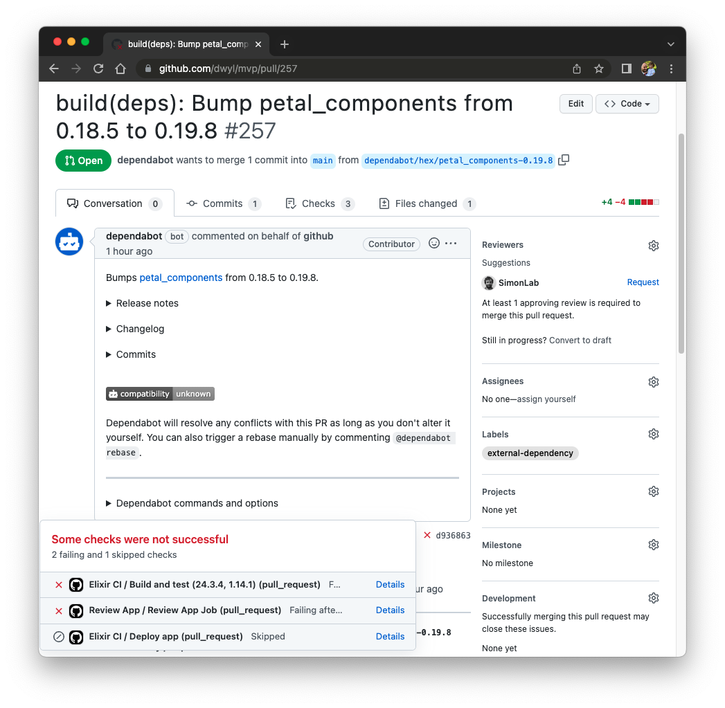 Chore Dependabot PRs Fail because it can't access `AUTH_API_KEY` 😖