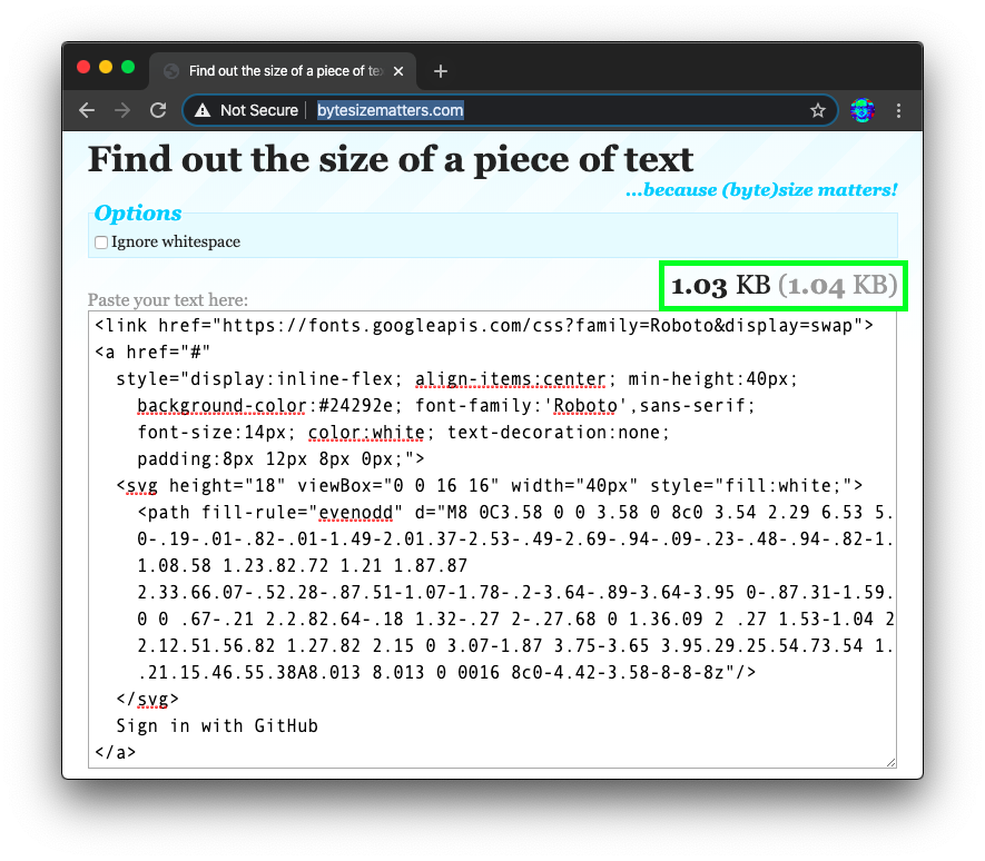 byte-size-of-github-button