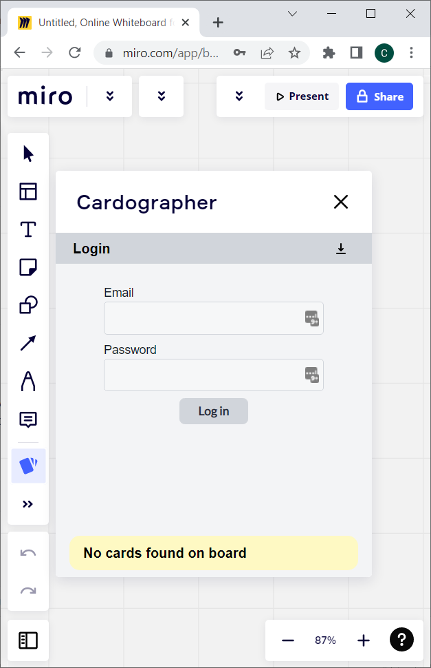 miro cardographer app login