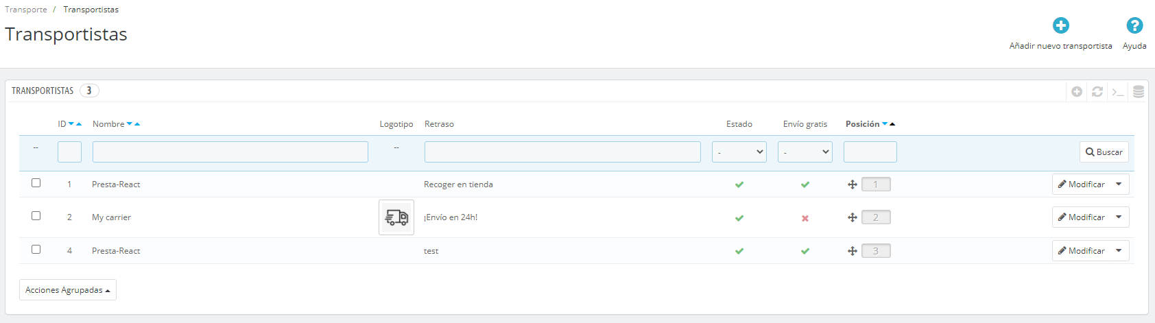You cannot specify different payment module options on carriers with ...
