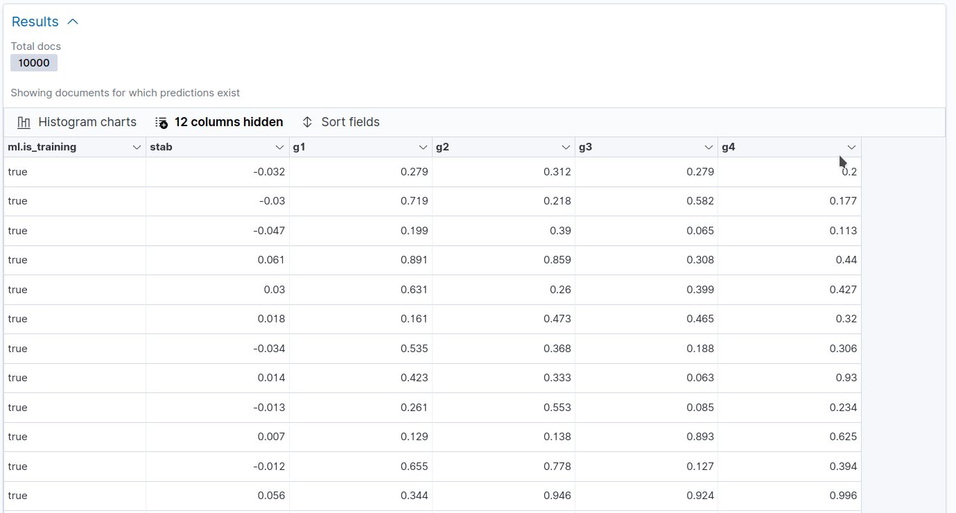 [ML] Data frame analytics - results table column sorting indicator ...