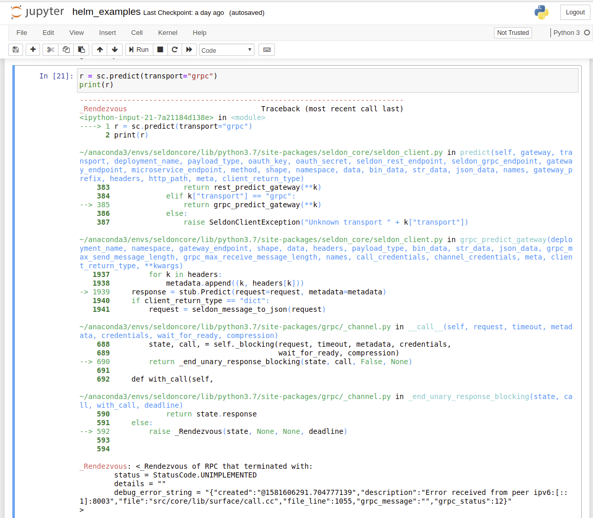 Errors in helm_examples notebook · Issue 1436 · SeldonIO/seldoncore