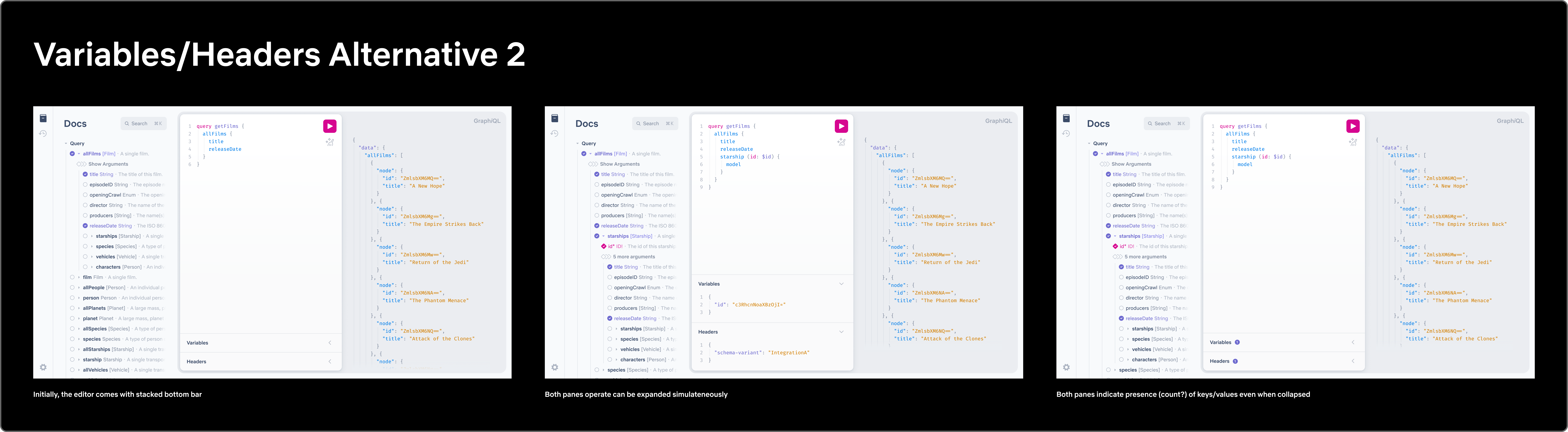 Variables/Headers Alternative 2