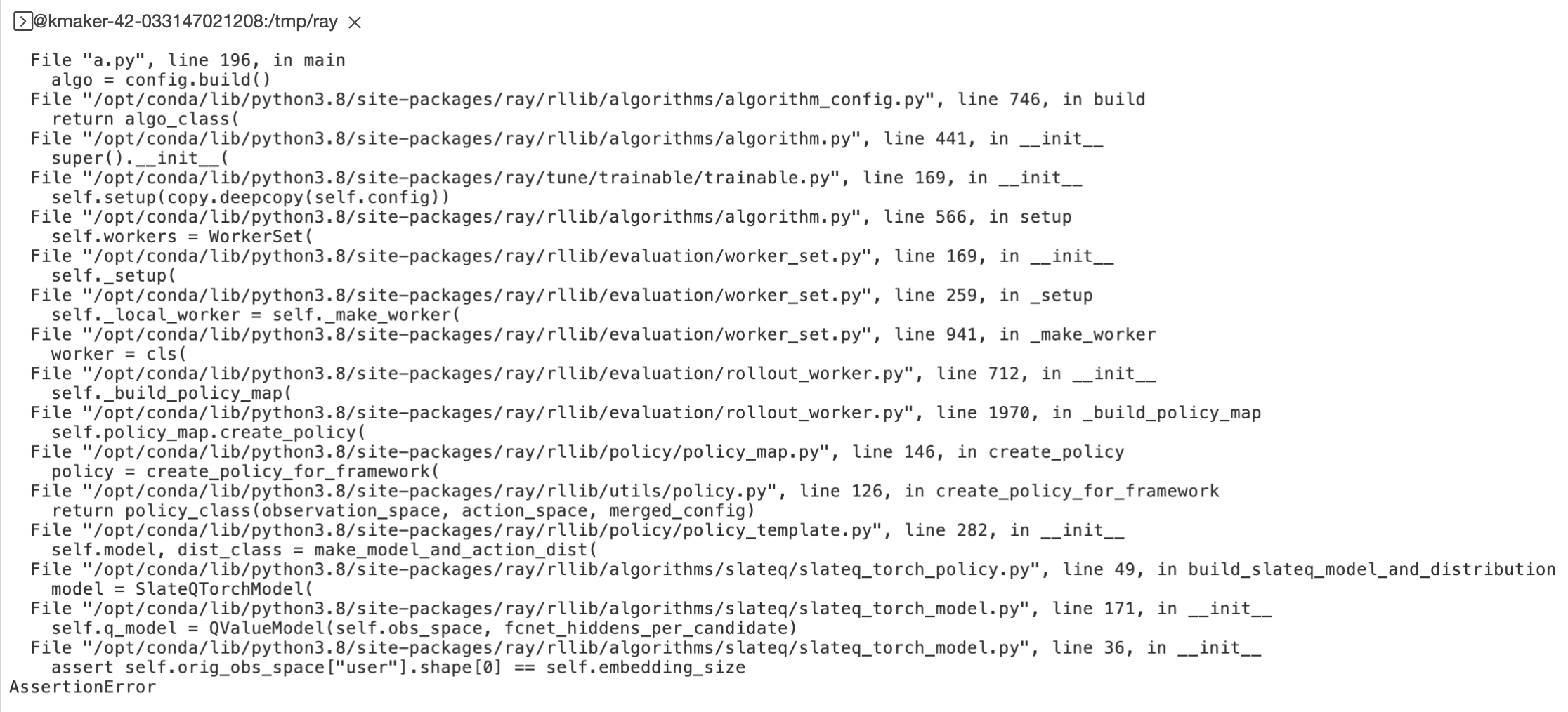  RLlib Failed To Run Slateq Application Issue 39031 Ray project