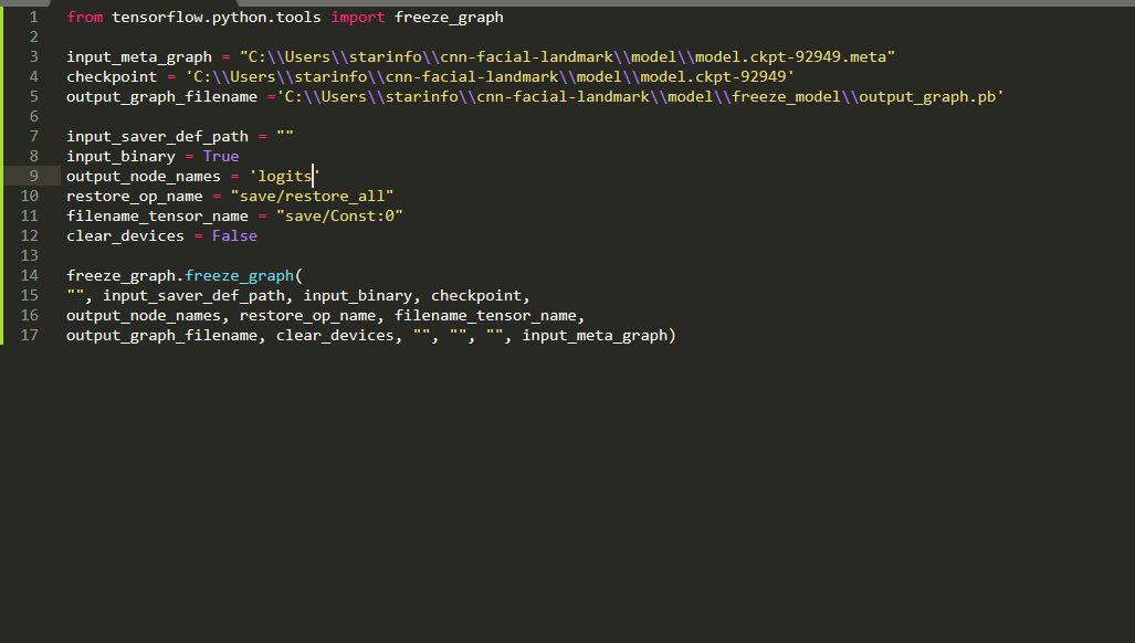 Generate frozen model .pb from ckpt files · Issue #7066 · tensorflow ...