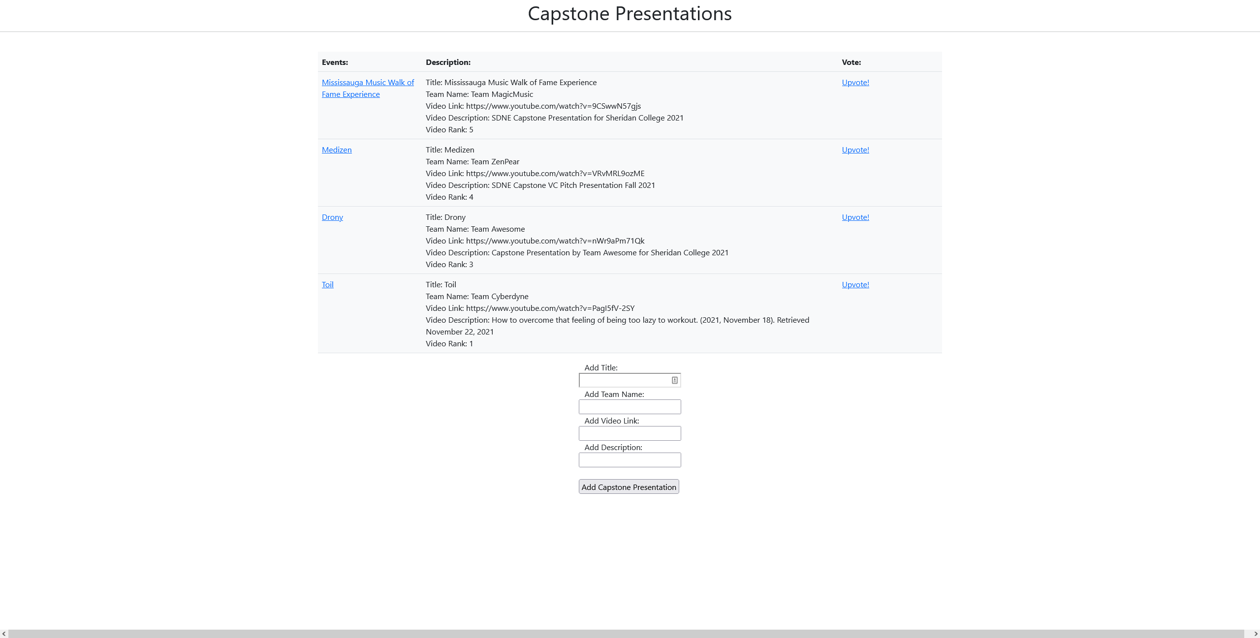 GitHub - RobMadill/Capstone-Voting: Vote for your favourite capstone ...