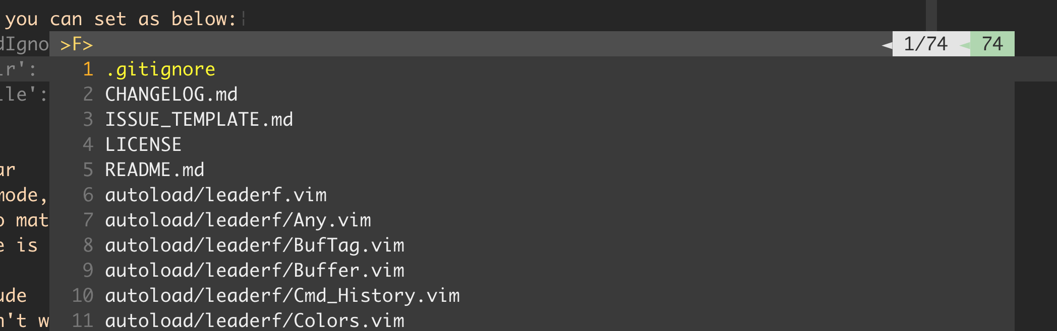 Lf_ShowHidden not work? · Issue #569 · Yggdroot/LeaderF · GitHub