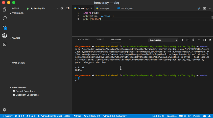 Debugger does not end in VS Code · Issue #483 · microsoft/ptvsd · GitHub