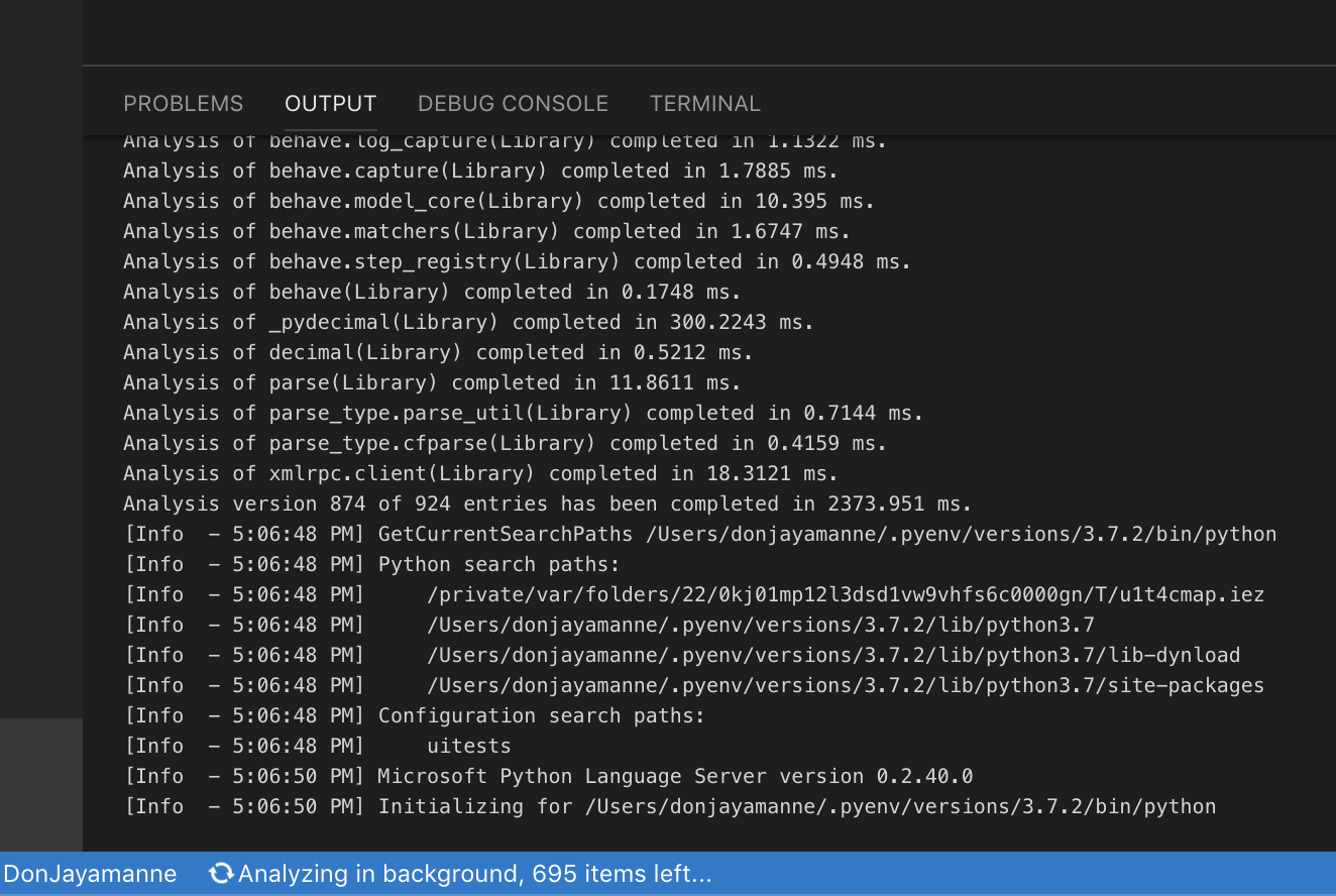 Language Server seemingly stuck at analysis stage · Issue #869 ...