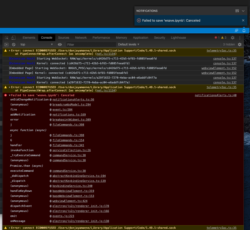 Saving with custom editor occasionally displays 'Canceled' error ...
